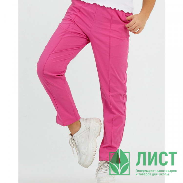 Брюки для девочки артикул DMB 2946 размерный ряд 34/134-44/164 цвет фуксия