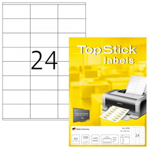 УЦЕНКАЭтикетки самоклеящиеся HERMA TOPSTICK 70х36, 24 шт на листе А4(100л/уп.)
