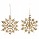 Украшение декор.подвеска "Снежинка" 09,5см 02шт/наб. цв.золото арт.916-0853