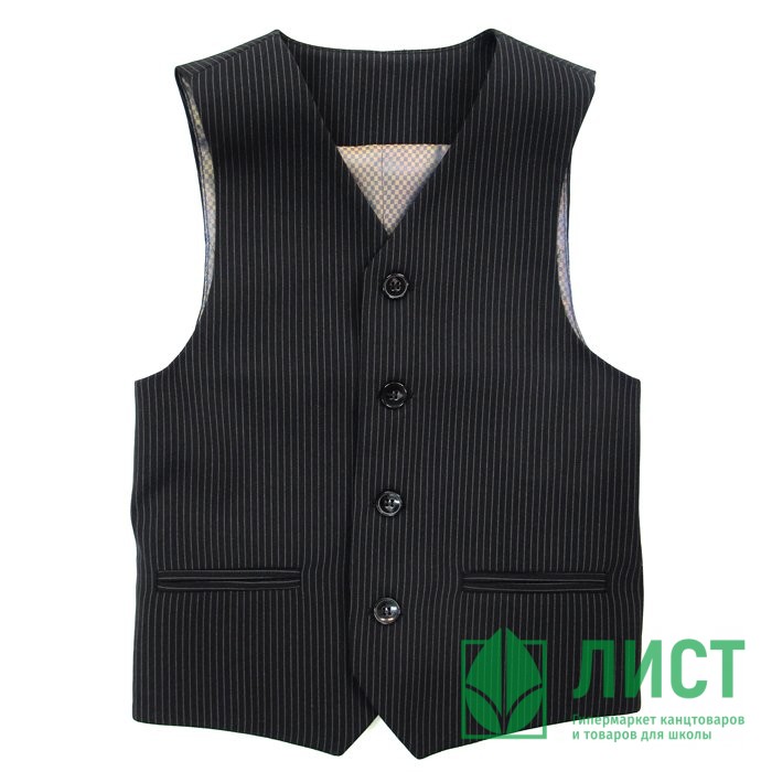 Жилет для мальчика (Bremer) Паркер р.28/122 цвет черный/полоса