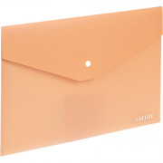 Папка-конверт на кнопке "deVENTE. sigNATURE" A4 (330х235 мм) 350 мкм, фактура "ткань", матовая прозрачная спереди с текстурным задником и клапаном, пудрово розовая, индивидуальная упаковка