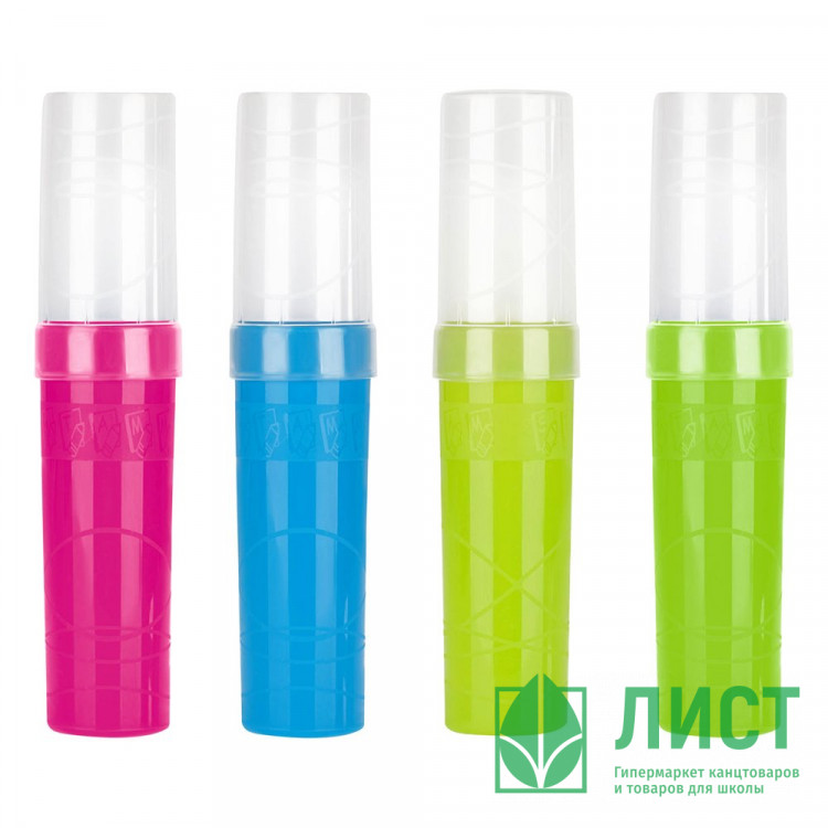 Пенал-тубус 1 отделение пластиковый (СТАММ) Intensive ассорти арт ПН38