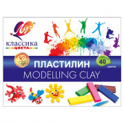 Пластилин 40 цветов 800гр (Луч) Классика со стеком картонная коробка арт 30С 1922-08