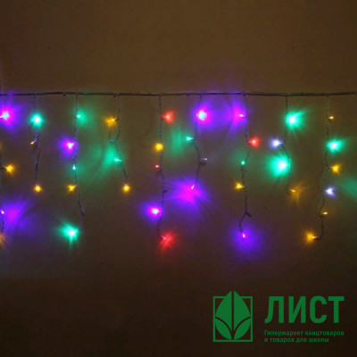 Гирлянда эл.д/улицы подвесная Бахрома 3*0,4/0,6м 100LED (св.провод) цв.мульти мерц. арт.183-167 Гирлянда эл.д/улицы подвесная Бахрома 3*0,4/0,6м 100LED (св.провод) цв.мульти мерц. арт.183-167