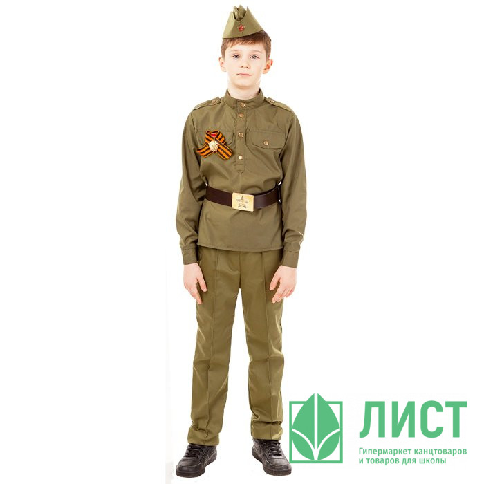 Костюм М Солдат (гимнастерка,брюки,пилотка,ремень) р.30(116) арт.2032/1 к-18-30-116