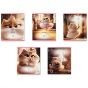 Тетрадь 12 листов клетка ErichKrause Прима-кошка выборочный УФ-лак глиттер ассорти арт.64822