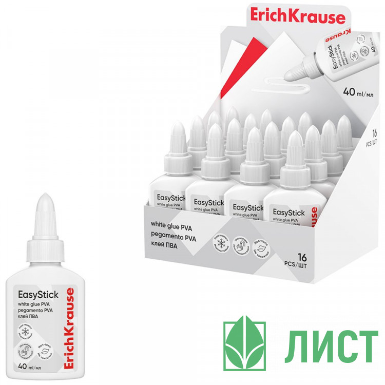 Клей ПВА 040г ErichKrause Стандарт (Standard) арт.48721 (Ст.16)