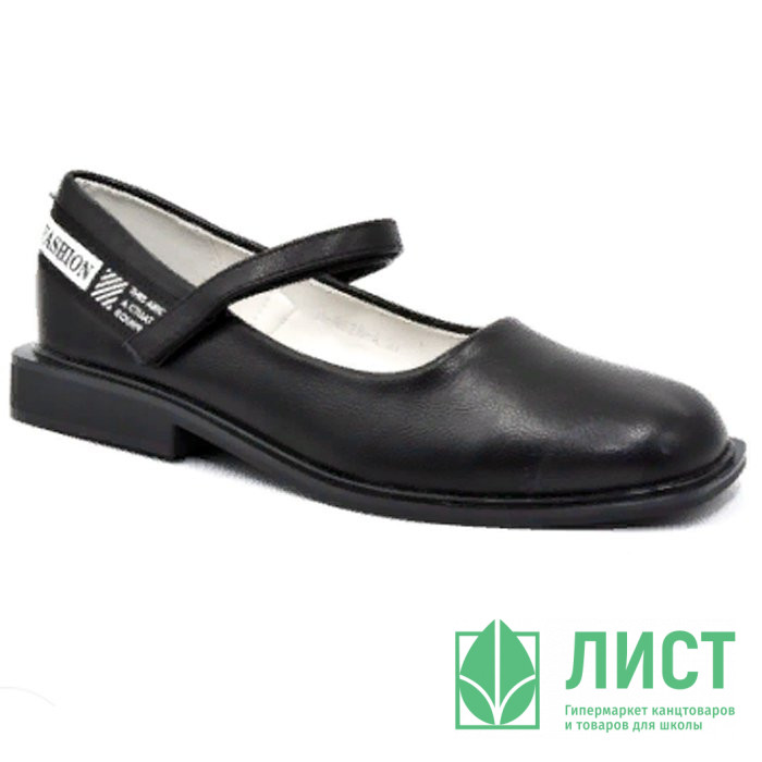 Туфли для девочки (TOM.MIKI) черные верх-искусственная кожа подкладка-искусственная кожа размерный ряд 32-37 арт.B-9628-A