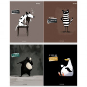 Тетрадь А5 клетка 96 листов скоба (Prof-Press) Забавные фразы твин-лак цветная мелованная обложка ассорти арт.Т96-4892