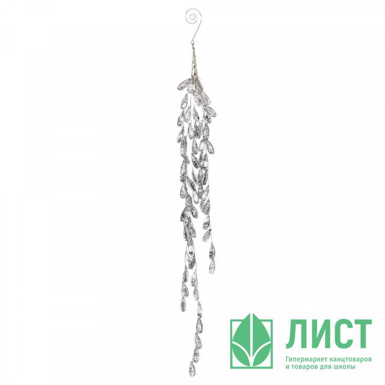 Украшение декор.подвеска "Лиана. Морозная веточка" 36см прозрачные капли арт.824008