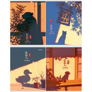 Тетрадь А5 клетка 96 листов скоба (Prof-Press) Тени животных твин-лак цветная мелованная обложка ассорти арт.Т96-4893