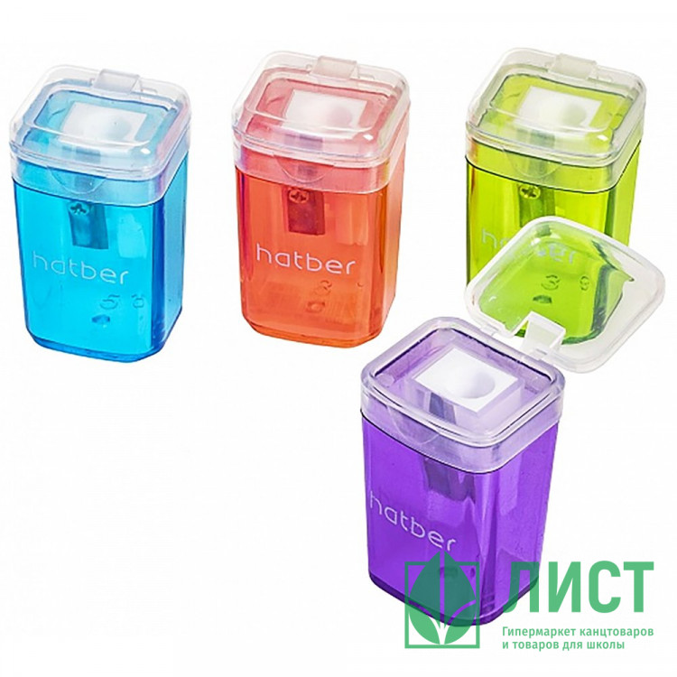 Точилка пластиковая (Hatber) контейнер 1 отверстие, ПРАЙМ-М (PRIME-M) арт.BS_078198 (Ст.12)