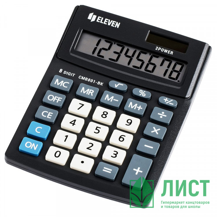 Калькулятор настольный 8 разрядов ELEVEN  Business Line 137*102*31 (СМВ801ВК)) (Ст.1)