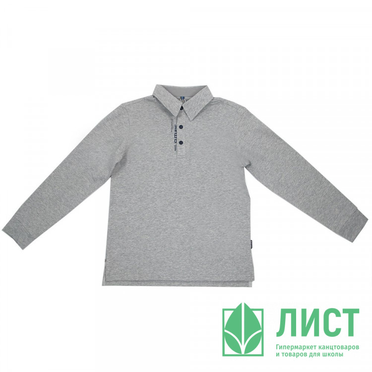 Поло для мальчика (Делорас) длинный рукав цвет серый арт.Z71328 размер 34/134-46/170