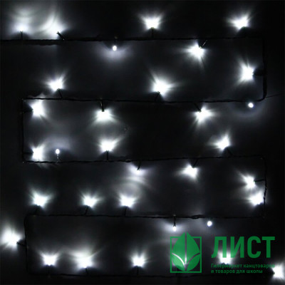 Гирлянда электрическая для дома точечная 13м 152LED цвет белый (зеленый провод) 8режимов (можно соединять) арт.120-063 Гирлянда электрическая для дома точечная 13м 152LED цвет белый (зеленый провод) 8режимов (можно соединять) арт.120-063
