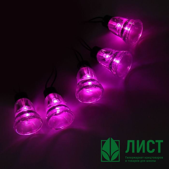 Гирлянда эл. Уличная фигурная 05м 30л. Led колокол цв.Розовый (т.Провод) 8реж. Арт.1080123