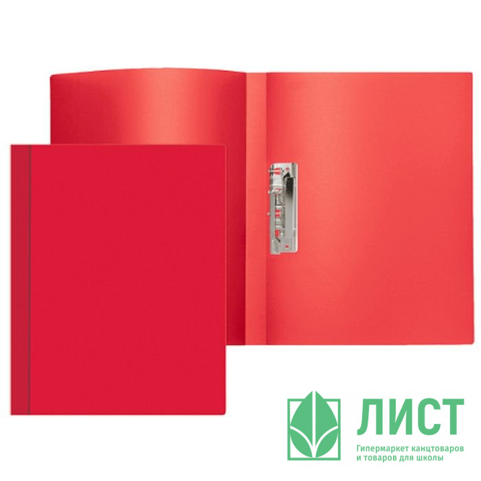 Папка с прижимом А4 16мм пластиковая  0,5мм красная (Attomex) арт.3110400 (Ст.30)