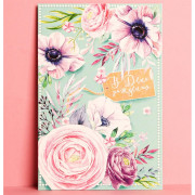 Открытка А5 "В день твоего рождения" акварельные цветы арт.4126801
