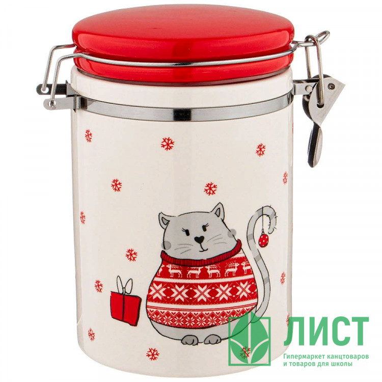 Банка д/сып.продуктов "Christmas gift" 14,1*10,2*16,2см арт.230-413