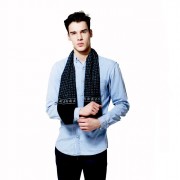 Палантин мужской "Лукас" цв.чёрный,синий арт.3004564