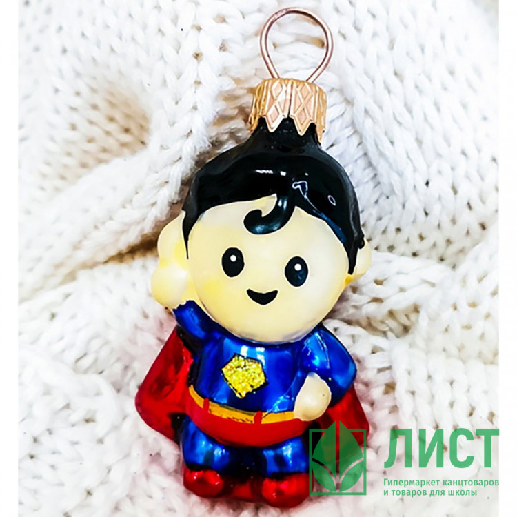 Украшение на ёлку стекло (серия Премиум) 06см "Мальчик герой" п/у арт.ФУП-1848
