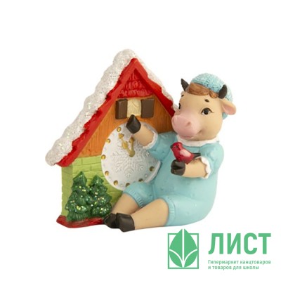 Статуэтка СГ &quot;Коровка с часами&quot; 8,5см арт.81396 Статуэтка СГ "Коровка с часами" 8,5см арт.81396