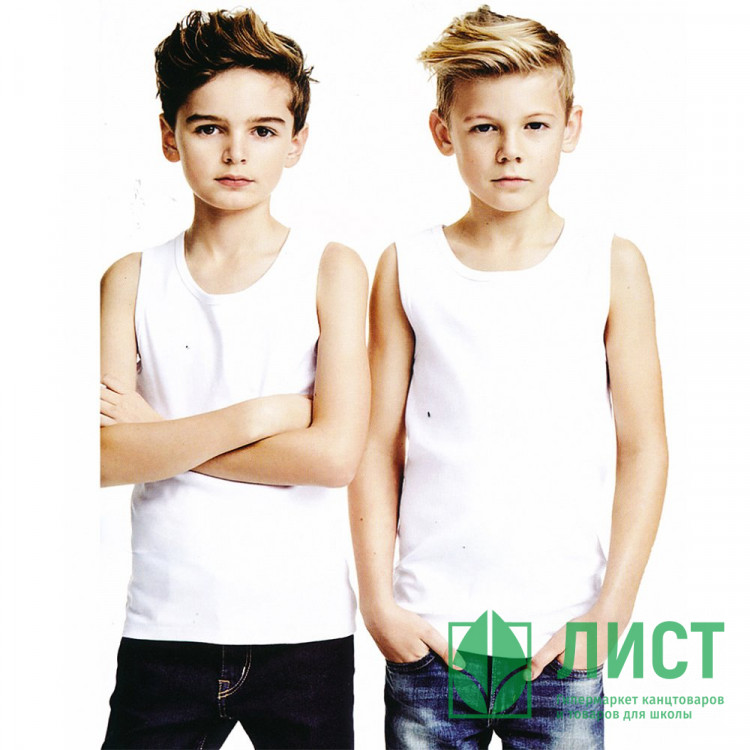 Майка для мальчика арт.001GK GARANT размер 30/110-116 100% х/б цвет белый