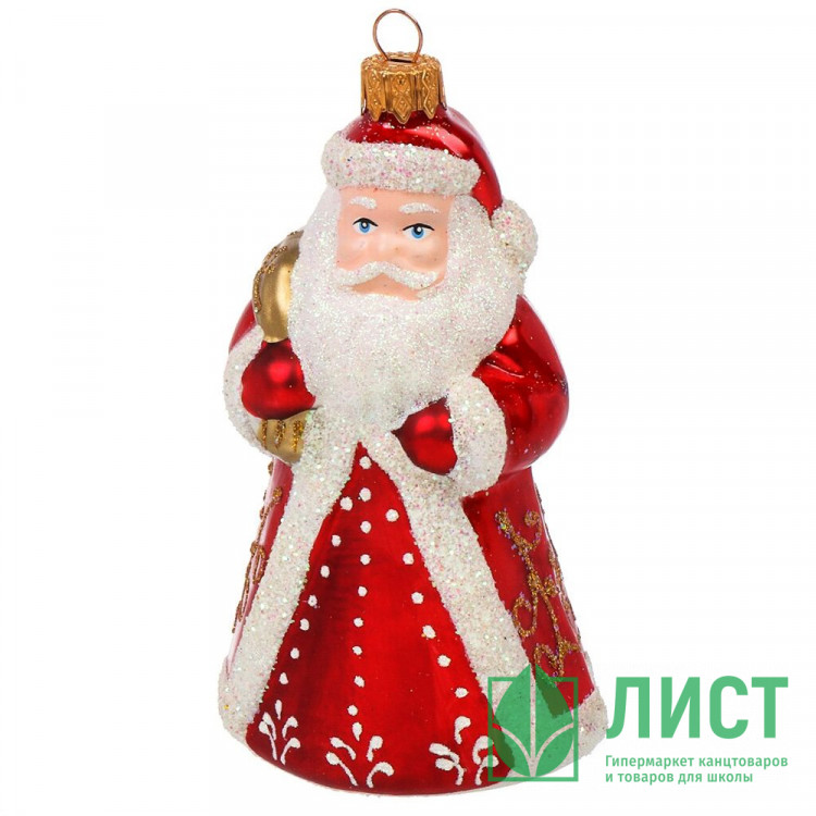 Украшение декоративное стекло 14см "Дед Мороз большой" п/у арт.ФУ-601