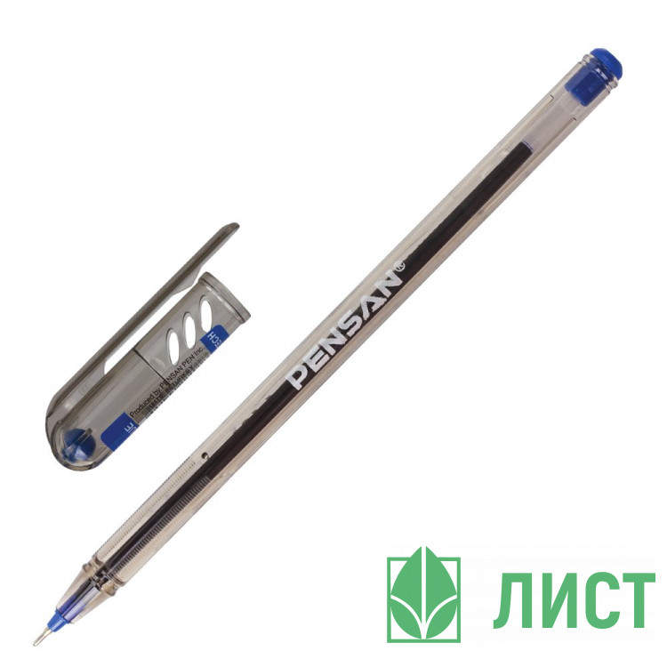 Ручка шариковая прозрачный корпус (Pensan) Моя-Техно (MY-TECH) синий, 0,7мм, игла, масло арт.2240/25BLUE (Ст.25)