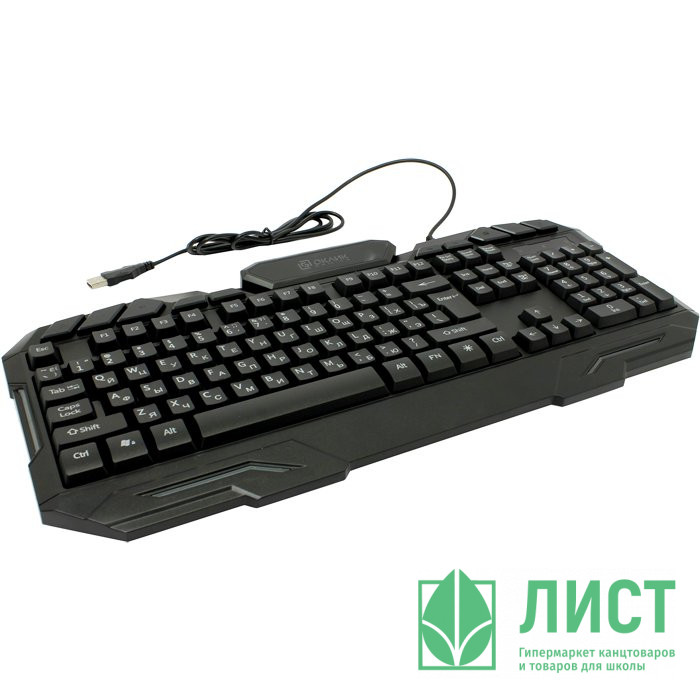 Клавиатура проводная Oklick 700G Dynasty черный USB Multimedia for gamer LED