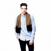 Палантин мужской "Мартин" цв.черно-бежевый арт.3004565