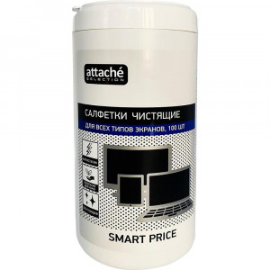 Салфетки LUSCAN/Attache Selection Smart Price д/экранов, туба,100 шт 112x170