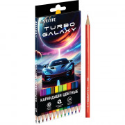 Карандаши цветные (deVENTE) Turbo Galaxy 12 цветов 2М 2,8 мм шестигранные арт.5022620