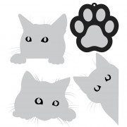 Набор светоотражающих наклеек (deVENTE) Kitten серебристо-белые 65х55 мм арт.9083215