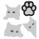 Набор светоотражающих наклеек (deVENTE) Kitten серебристо-белые 65х55 мм арт.9083215