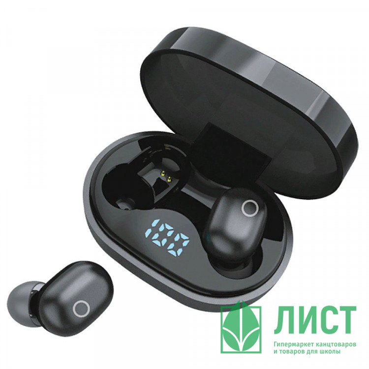 Наушники WALKER WTS-11(сенс.управление,независ.работа наушников,цифр.индикатор заряд) цв.черный