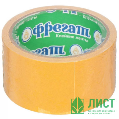Скотч двусторонний на полипропиленовой основе 48*10м ТМ Фрегат (Ст.72) Скотч двусторонний на полипропиленовой основе 48*10м ТМ Фрегат (Ст.72)