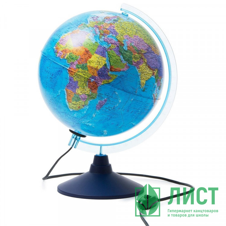 Глобус двойной Политический/Звездное небо 250мм День и и ночь с подсветкой от сети арт Ке012500278