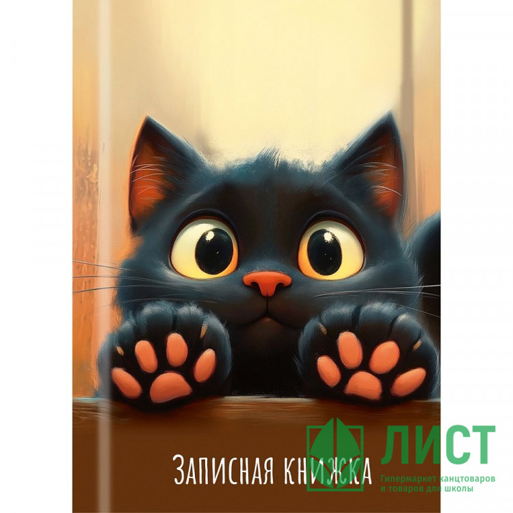 Записная книжка А7 твердая обложка 48 листов (Prof-Press) Лапки котика-2 глянцевая ламинация арт.48-8627