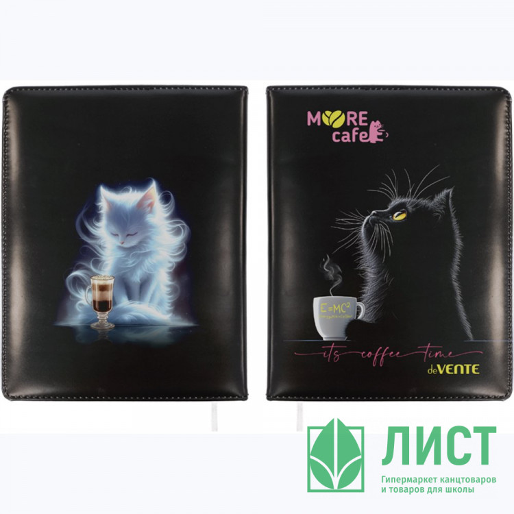 Записная книжка B6 (120 ммx170 мм) твердая обложка 80 листов (deVENTE) MooreCafe искусственная кожа с поролоном арт.2252602