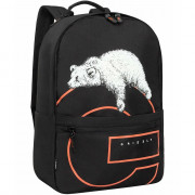 Рюкзак для мальчиков (Grizzly) арт.арт.RQL-614-1/1 черный - рыжий 30х43х14 см