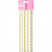 Наклейки-стразы акриловые deVENTE Жемчужины круглые бело-желтые 5 размеров арт.8002551