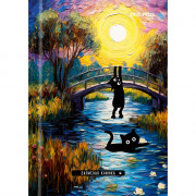 Записная книжка А6 твердая обложка 48 листов (Prof-Press) Коты и искусство глянцевая ламинация арт.48-1677