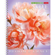 Тетрадь А5 клетка 96 листов на гребне (Hatber) Цветение и грация Soft-touch ламинация ассорти арт.96Т5лВ1гр