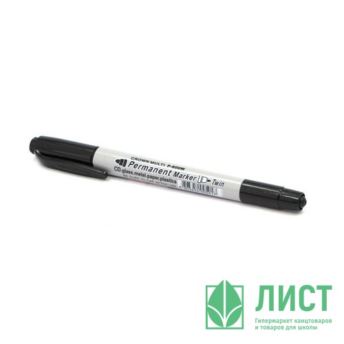 Маркер перманентный Crown MULTI MARKER  круглый 2-1мм двусторонний черный арт.Р-800W