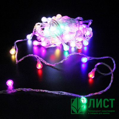 Гирлянда эл.д/дома 10м 60LED НИТЬ &quot;Сияющая капля&quot; цв.мульти (св.провод) 8реж IP-20 (можно соединять) арт.725-0048 Гирлянда эл.д/дома 10м 60LED НИТЬ "Сияющая капля" цв.мульти (св.провод) 8реж IP-20 (можно соединять) арт.725-0048