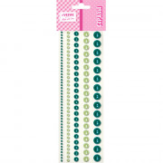 Наклейки-стразы акриловые deVENTE Жемчужины круглые изумрудные 5 размеров арт.8002556