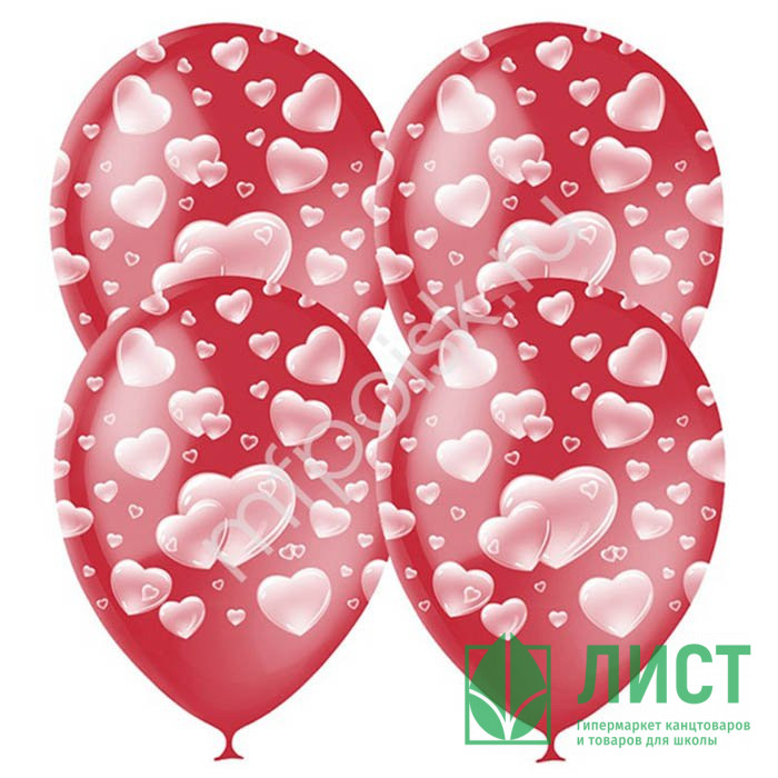 Шар воздушный 25шт/наб. "Сердца" арт.6040932