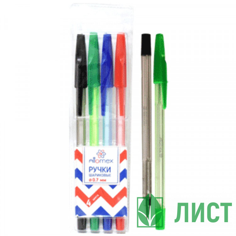 Набор ручек шариковых 4 цвета Attomex в пластиковом блистере арт.5073722
