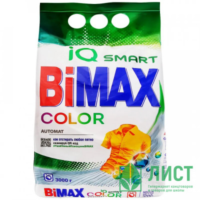 Стиральный порошок Bimax 3000г Автомат Колор Стиральный порошок Bimax 3000г Автомат Колор